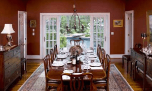 deep red is a great color choice for dining rooms in New York