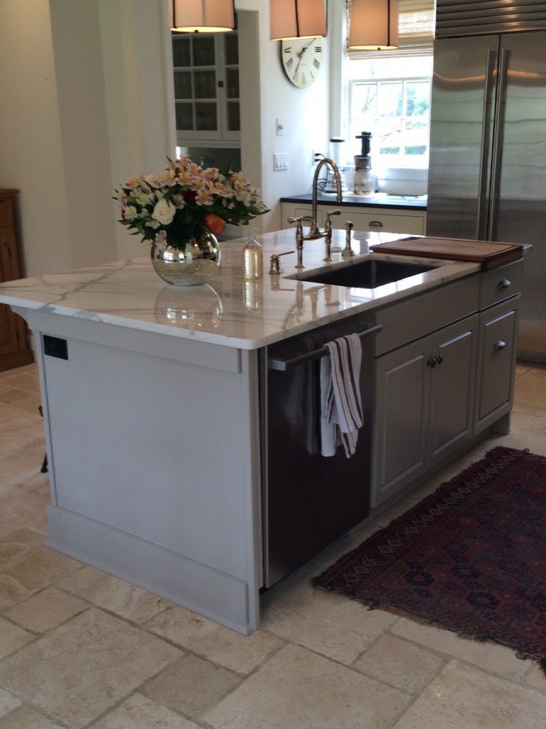 kitchen island painting in Pelham Manor