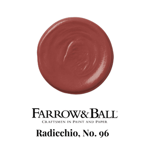 Farrow & Ball Radicchio No. 96 paint swatch in a deep, rich red-mauve.