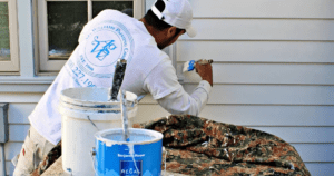 Prime before exterior painting being applied to a home. A.G. Williams, for the best home painter.
