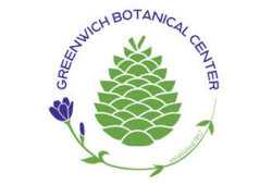 Greenwich Botanical Center logo featuring a green pinecone and purple flower