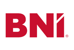 BNI logo in bold red lettering representing Business Network International.