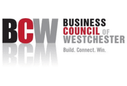 Business Council of Westchester (BCW) logo with bold lettering and the tagline “Build. Connect. Win.”